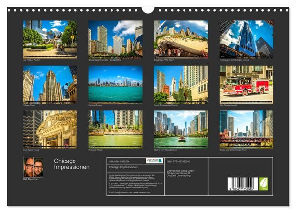 Produktbild: Chicago Impressionen (Wandkalender 2026 DIN A3 quer), CALVENDO Monatskalender