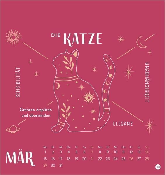 Produktbild: Krafttiere Postkartenkalender 2027