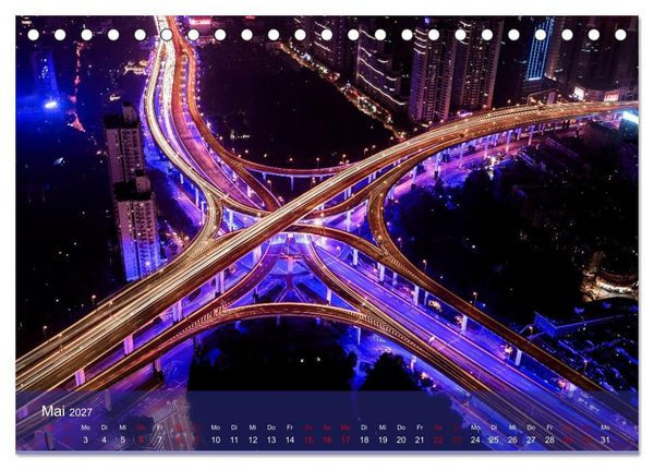 Produktbild: Traffic Lights - Gro&szlig;stadtverkehr der sch&ouml;nsten Metropolen von oben (Tischkalender 2027 DIN A5 quer), CALVENDO Monatskalender