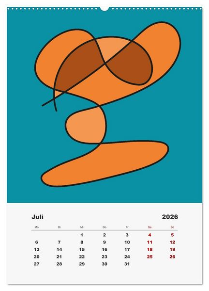 Produktbild: FormArt - Linien und Farben (Wandkalender 2026 DIN A2 hoch), CALVENDO Monatskalender