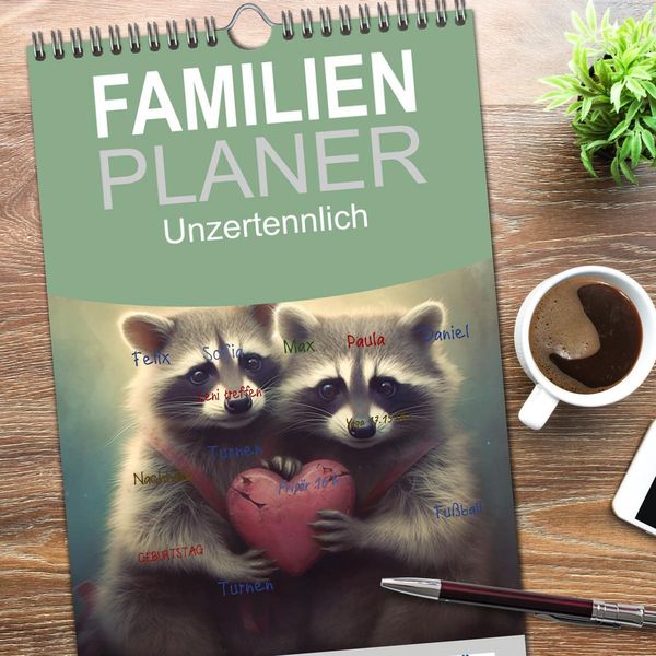 Produktbild: Familienplaner 2026 - Unzertennlich mit 5 Spalten (Wandkalender, 21 x 45 cm) CALVENDO