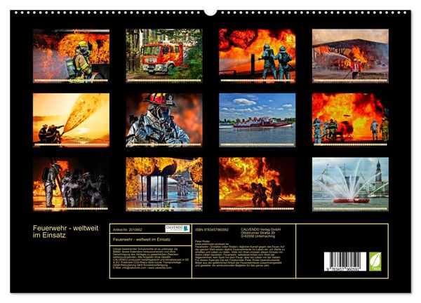 Produktbild: Feuerwehr - weltweit im Einsatz (hochwertiger Premium Wandkalender 2026 DIN A2 quer), Kunstdruck in Hochglanz