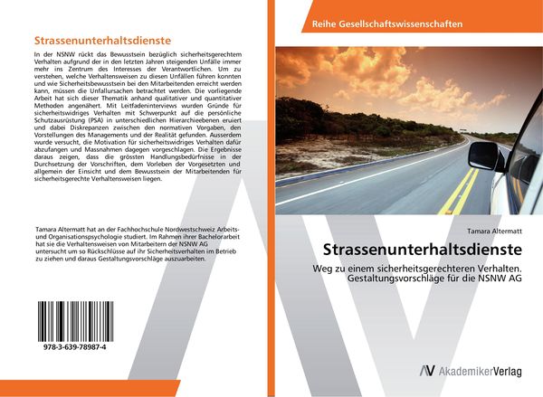 Strassenunterhaltsdienste, Taschenbuch von Tamara Altermatt, AV Akademikerverlag, 9783639789874