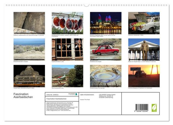 Produktbild: Faszination Aserbaidschan (hochwertiger Premium Wandkalender 2027 DIN A2 quer), Kunstdruck in Hochglanz