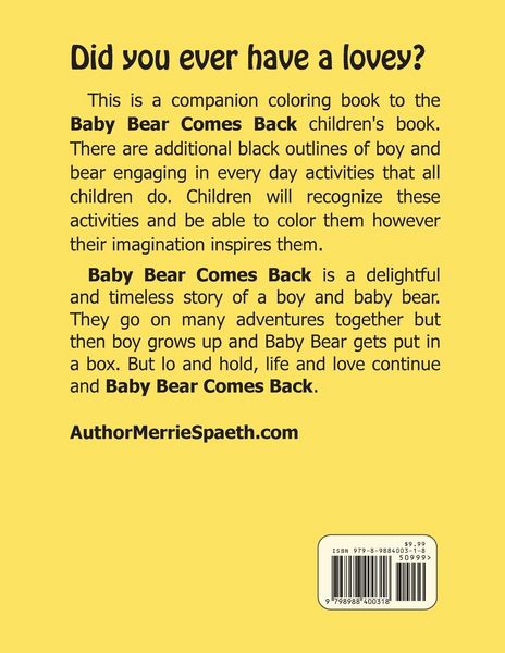 Produktbild: Baby Bear Comes Back Coloring Book