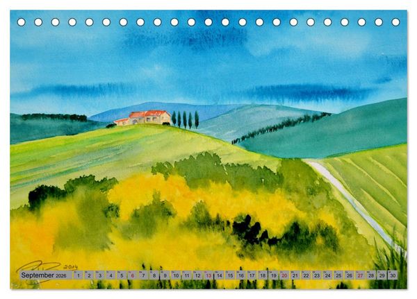 Produktbild: Toskana Aquarelle (Tischkalender 2026 DIN A5 quer), CALVENDO Monatskalender