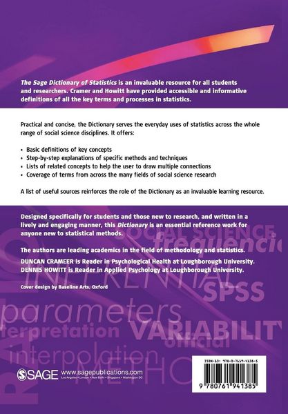 Produktbild: The SAGE Dictionary of Statistics