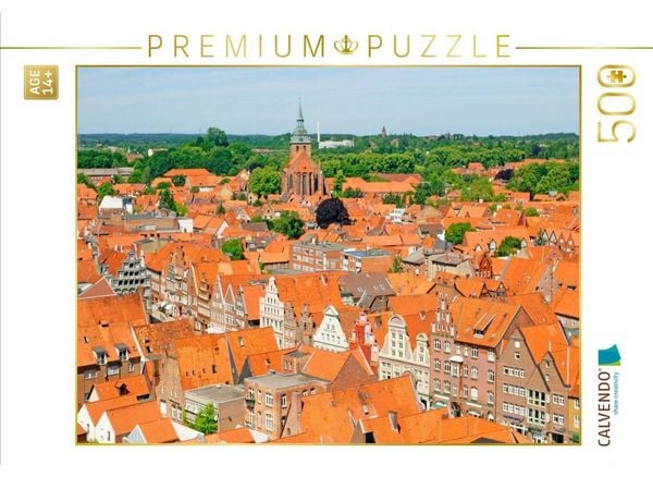 CALVENDO Puzzle Blick auf die Altstadt vom Wasserturm, Lüneburg | 500 Teile Lege-Größe 48 × 36 cm Foto-Puzzle für Erwachsene