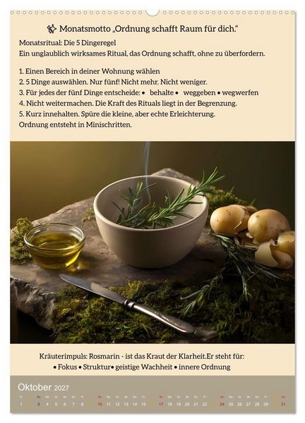 Produktbild: ALLTAGSMAGIE Ein Jahr voller kleiner Rituale (hochwertiger Premium Wandkalender 2027 DIN A2 hoch), Kunstdruck in Hochglanz
