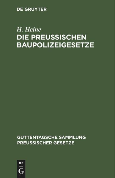 Produktbild: Die Preu&szlig;ischen Baupolizeigesetze