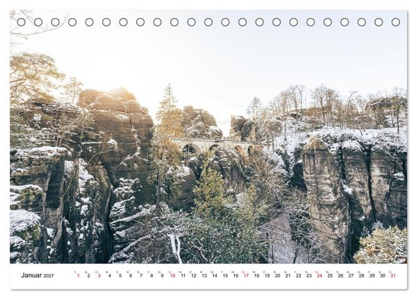 Produktbild: S&auml;chsische Schweiz - Wandern im Elbsandsteingebirge (Tischkalender 2027 DIN A5 quer), CALVENDO Monatskalender
