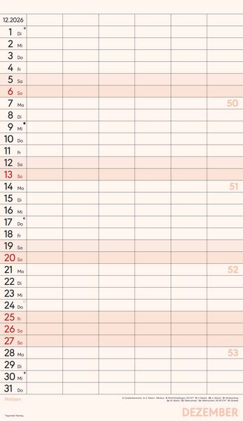 Produktbild: Superplaner XL 2026 6 Spalten - Familien-Timer 26x45 cm - Offset-Papier - mit Ferienterminen - Wand-Planer - Familienkalender - Alpha Edition