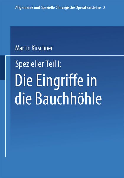 Produktbild: Spezieller Teil I: Die Eingriffe in der Bauchh&ouml;hle