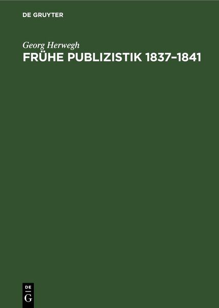 Produktbild: Fr&uuml;he Publizistik 1837&ndash;1841