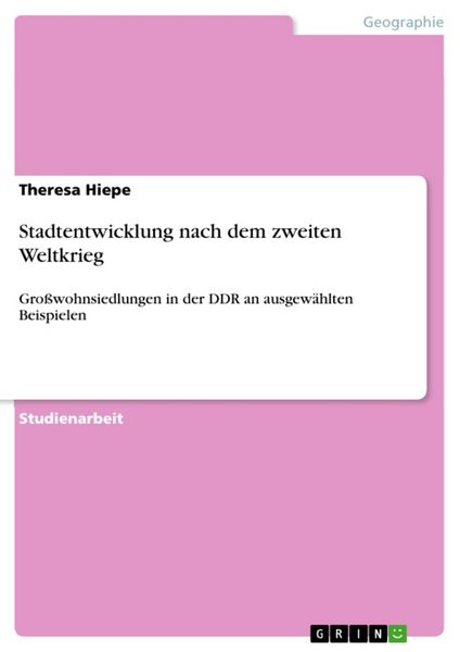 Produktbild: Stadtentwicklung nach dem zweiten Weltkrieg