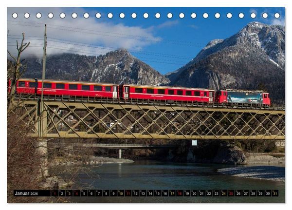 Produktbild: Rh&auml;tische Bahn 2026 (Tischkalender 2026 DIN A5 quer), CALVENDO Monatskalender