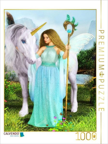 Produktbild: CALVENDO Puzzle Fee und Einhorn | 1000 Teile Lege-Gr&ouml;&szlig;e 64x48cm Foto-Puzzle f&uuml;r gl&uuml;ckliche Stunden