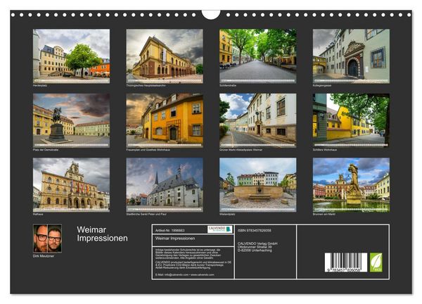 Produktbild: Weimar Impressionen (Wandkalender 2026 DIN A3 quer), CALVENDO Monatskalender