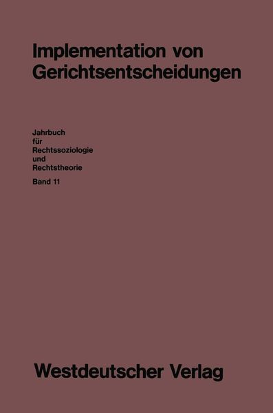 Produktbild: Implementation von Gerichtsentscheidungen