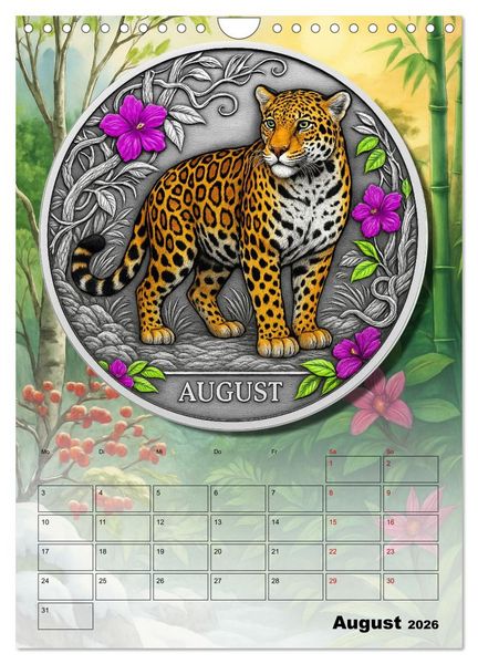 Produktbild: Katzenadel in Silber (Wandkalender 2026 DIN A4 hoch), CALVENDO Monatskalender
