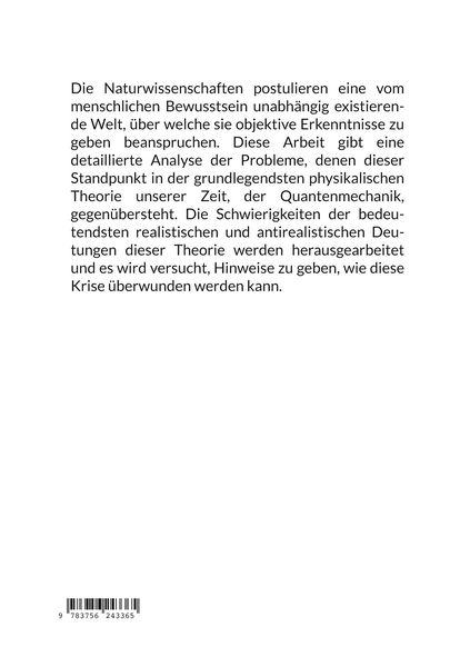 Produktbild: Das Realismusproblem in der Quantenmechanik