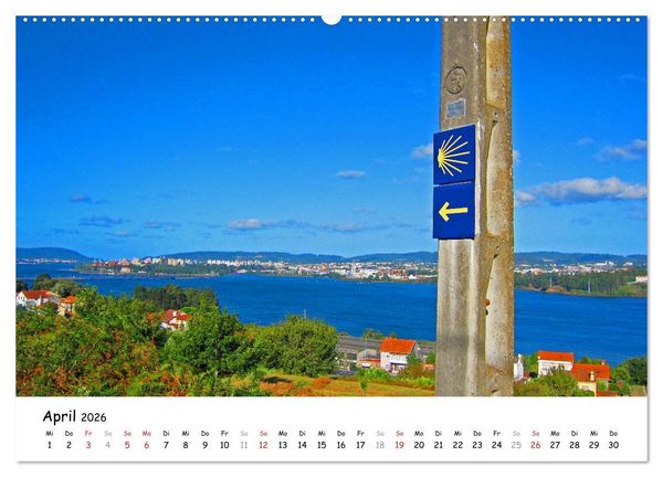Produktbild: Jakobsweg - Camino Ingles (hochwertiger Premium Wandkalender 2026 DIN A2 quer), Kunstdruck in Hochglanz