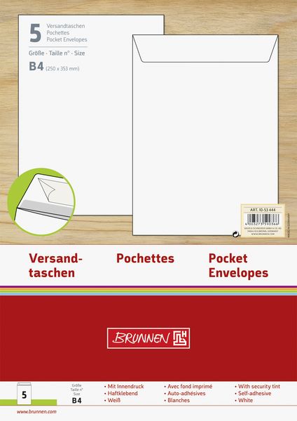 Produktbild: Brunnen Versandtasche B4 wei&szlig; 5 St&uuml;ck
