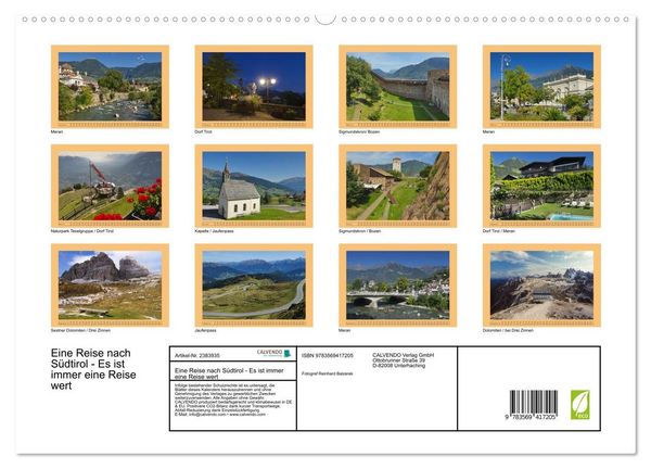 Produktbild: Eine Reise nach S&uuml;dtirol - Es ist immer eine Reise wert (hochwertiger Premium Wandkalender 2027 DIN A2 quer), Kunstdruck in Hochglanz