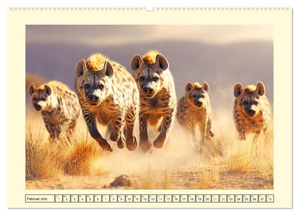 Produktbild: Afrikas Hy&auml;nen. Die kichernden Schatten der Savanne (Wandkalender 2026 DIN A2 quer), CALVENDO Monatskalender