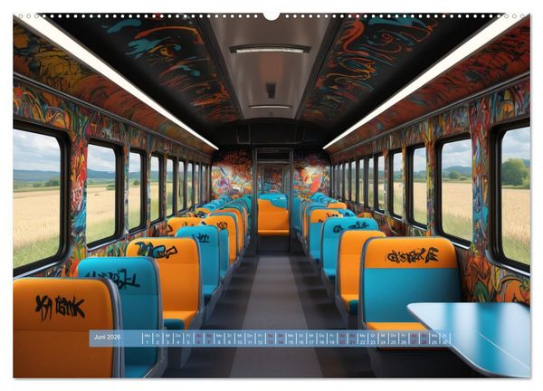 Produktbild: Graffiti Train (hochwertiger Premium Wandkalender 2026 DIN A2 quer), Kunstdruck in Hochglanz