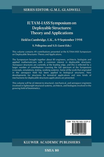 Produktbild: IUTAM-IASS Symposium on Deployable Structures: Theory and Applications