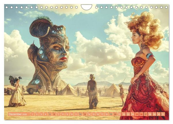 Produktbild: Festival in der W&uuml;ste - Bunt und schr&auml;g (Wandkalender 2026 DIN A4 quer), CALVENDO Monatskalender