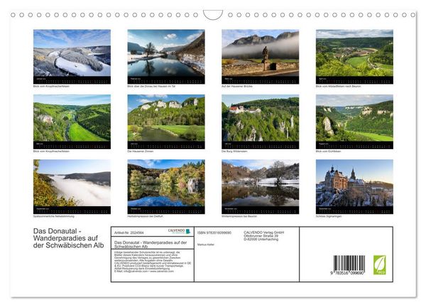 Produktbild: Das Donautal - Wanderparadies auf der Schw&auml;bischen Alb (Wandkalender 2026 DIN A3 quer), CALVENDO Monatskalender