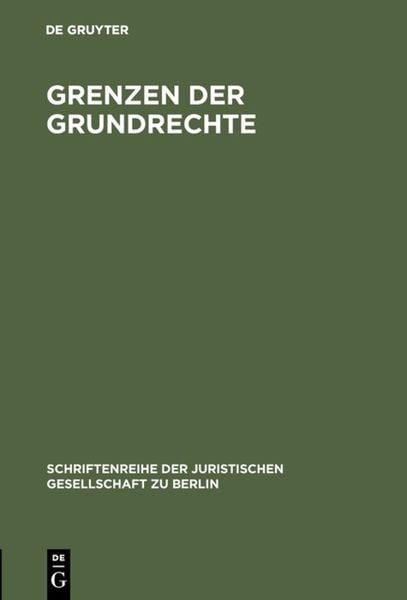 Produktbild: Grenzen der Grundrechte