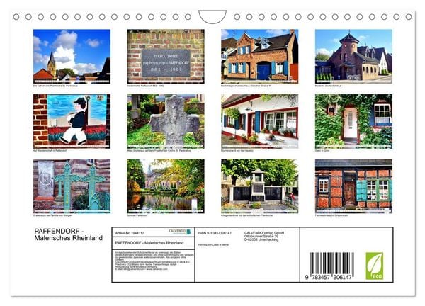 Produktbild: PAFFENDORF - Malerisches Rheinland (Wandkalender 2026 DIN A4 quer), CALVENDO Monatskalender
