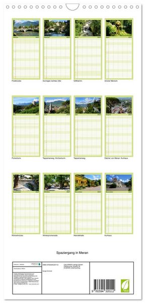 Produktbild: Familienplaner 2027 - Spaziergang in Meran mit 5 Spalten (Wandkalender, 21 x 45 cm) CALVENDO