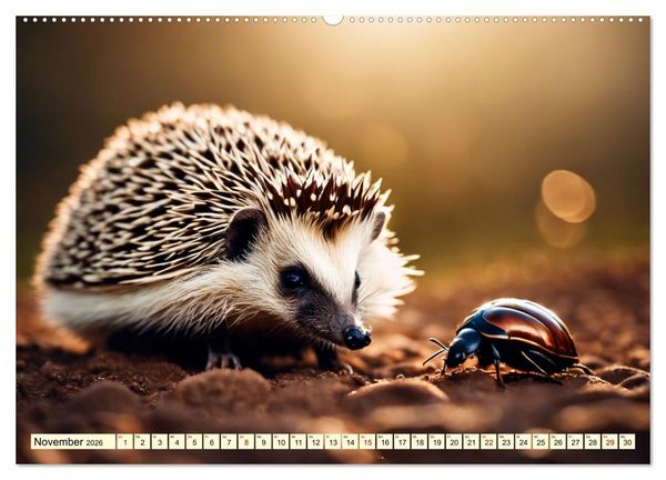 Produktbild: Igel - Wildtier des Jahres 2024 (hochwertiger Premium Wandkalender 2026 DIN A2 quer), Kunstdruck in Hochglanz