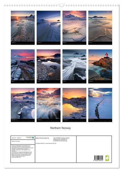 Produktbild: Northern Norway (Wandkalender 2026 DIN A2 hoch), CALVENDO Monatskalender