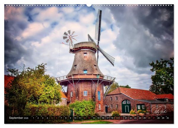 Produktbild: Friesland - Die Friesische M&uuml;hlenstra&szlig;e (Wandkalender 2026 DIN A2 quer), CALVENDO Monatskalender