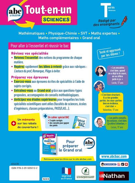 Produktbild: Sciences terminale g&eacute;n&eacute;rale : tout-en-un