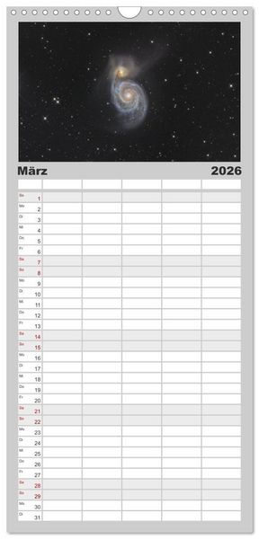 Produktbild: Familienplaner 2026 - Beeindruckendes Universum mit 5 Spalten (Wandkalender, 21 x 45 cm) CALVENDO