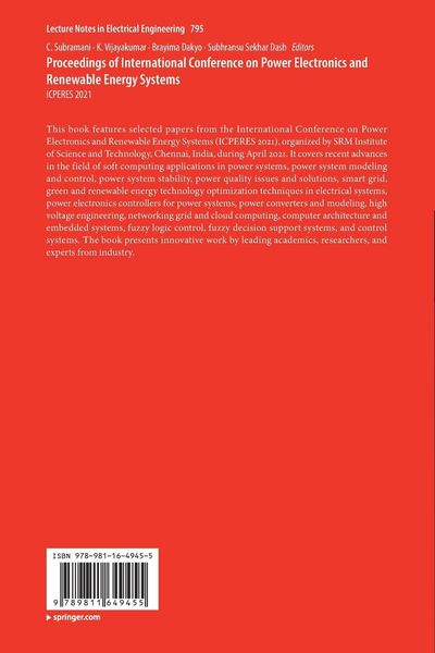 Produktbild: Proceedings of International Conference on Power Electronics and Renewable Energy Systems