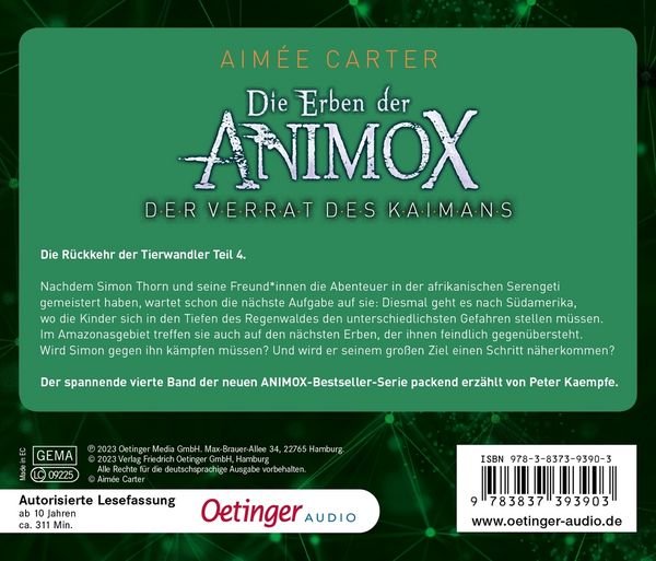 Produktbild: Die Erben der Animox 4. Der Verrat des Kaimans