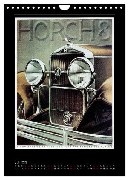 Produktbild: Historische Automobilplakate (Wandkalender 2026 DIN A4 hoch), CALVENDO Monatskalender