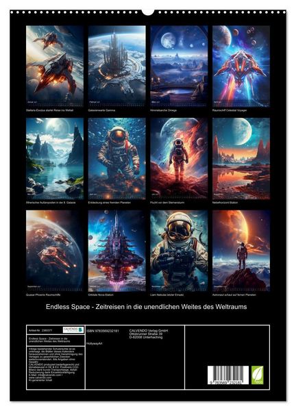 Produktbild: Endless Space - Zeitreisen in die unendlichen Weites des Weltraums (hochwertiger Premium Wandkalender 2027 DIN A2 hoch), Kunstdruck in Hochglanz