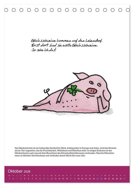 Produktbild: Schweinekalender - Alles was du &uuml;ber Schweine wissen wolltest! (Tischkalender 2026 DIN A5 hoch), CALVENDO Monatskalender