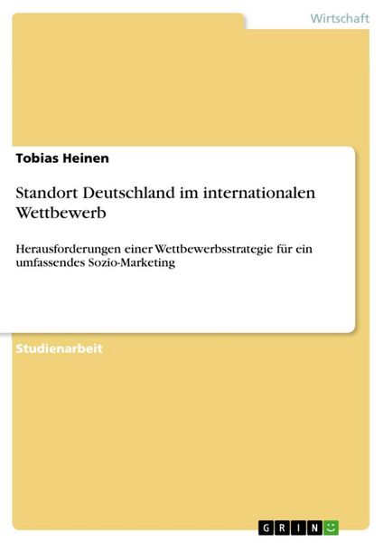 Produktbild: Standort Deutschland im internationalen Wettbewerb
