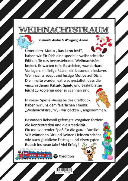 Produktbild: Craftbook - 100 Lustige Weihnachtsmotive - R&auml;tsel - Weihnachtsrezept - Familienspiel - Sch&ouml;ne Bescherung - Spass