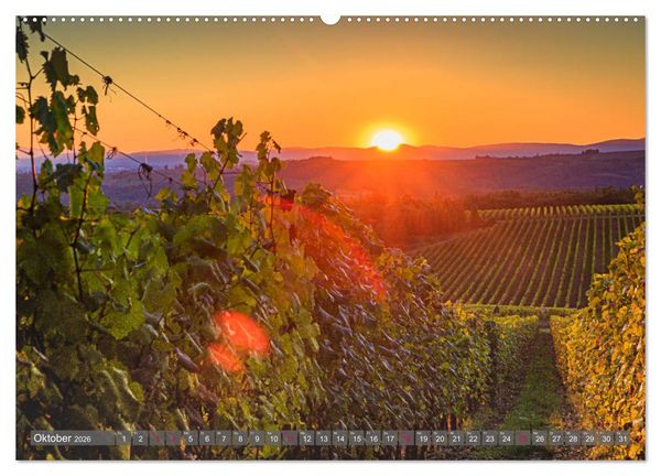 Produktbild: Impressionen toskanischer Landschaften (hochwertiger Premium Wandkalender 2026 DIN A2 quer), Kunstdruck in Hochglanz