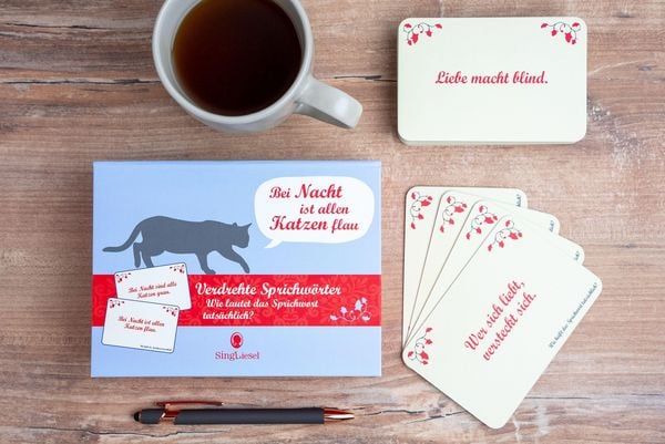 Produktbild: Verdrehte Sprichw&ouml;rter. Das lustige Quiz-Spiel f&uuml;r Senioren. Spiele-Box mit 100 Karten